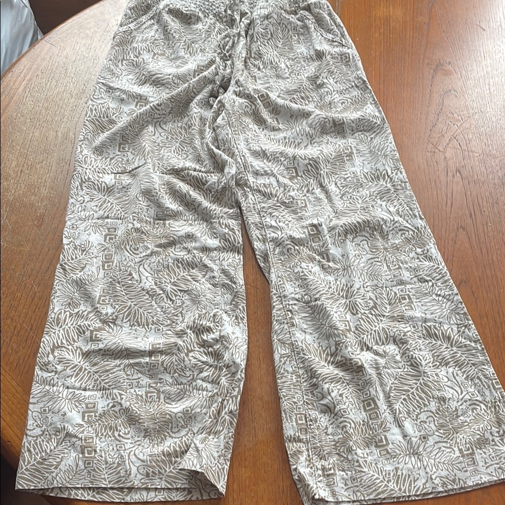 Women's Cream Patterned Pants
